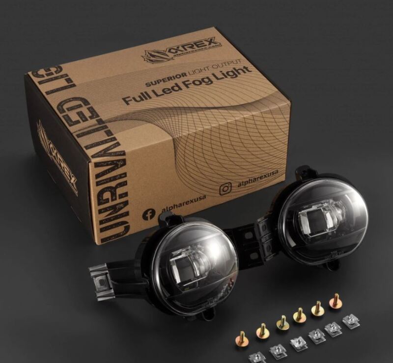 AlphaRex 02-08 Dodge Ram 1500/03-09 Ram 2500/3500 DoubleTap Dual Color LED Proj Fog Lights - Wt/Ambr - Burkken Auto Parts