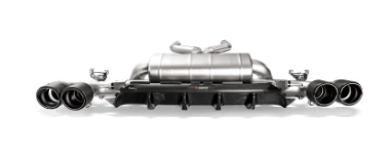 Akrapovic 18+ BMW M5 (F90) Rear Carbon Fiber Diffuser - High Gloss w/ Red/White Akrapovic Logo - Burkken Auto Parts