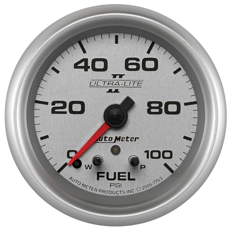 Autometer Ultra-Lite II 2 5/8in 0-100 PSI Full Sweep Electronic Fuel Pressure Gauge - Burkken Auto Parts