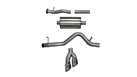 Corsa 2017-2022 Chevy Colorado 3.6L Extended Cab/ Long Bed Sport Cat-Back System Single Rear Exit - Burkken Auto Parts