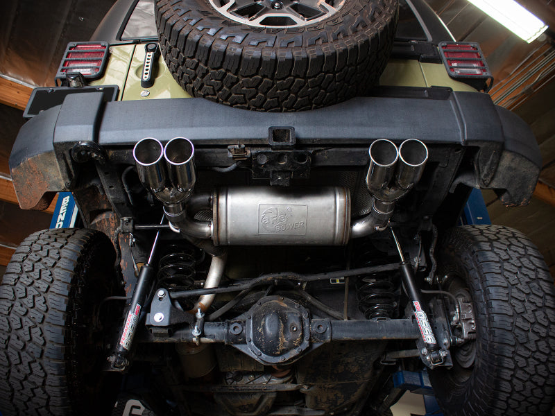 aFe Rebel Series 2.5in 409 SS Axle-Back Exhaust Polished 07-18 Jeep Wrangler (JK) V6-3.6L/3.8L - Burkken Auto Parts