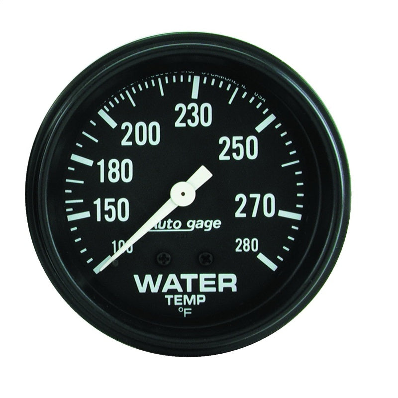 Autometer AutoGage 2 5/8in Mechanical 100-280 Deg Water Temp Gauge - Black - Burkken Auto Parts