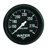 Autometer AutoGage 2 5/8in Mechanical 100-280 Deg Water Temp Gauge - Black - Burkken Auto Parts
