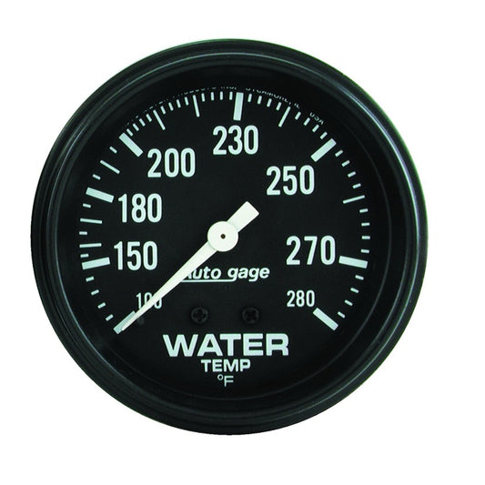 Autometer AutoGage 2 5/8in Mechanical 100-280 Deg Water Temp Gauge - Black - Burkken Auto Parts