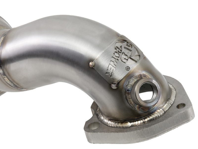 aFe 09-13 MINI Cooper S (R56) L4 1.6L (t) Twisted Steel Down Pipe 2-1/2in 304 Stainless Steel w/ Cat - Burkken Auto Parts