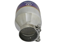 aFe Takeda 304 Stainless Steel Clamp-On Exhaust Tip 2.5in. Inlet / 4.5in. Outlet - Blue Flame - Burkken Auto Parts