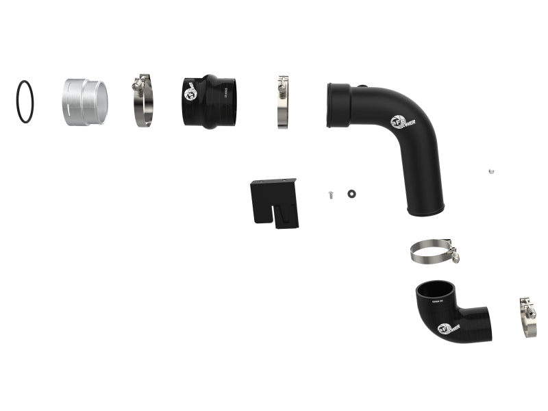 aFe 23-24 Ford F250/F350 Super Duty V8-6.7L BladeRunner 3 In. Aluminum Cold Charge Pipe- BLK - Burkken Auto Parts
