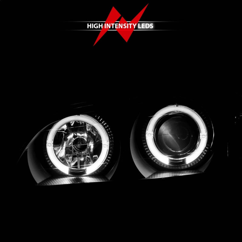 ANZO 2000-2004 Infiniti I30 Projector Headlights w/ Halo Black - Burkken Auto Parts