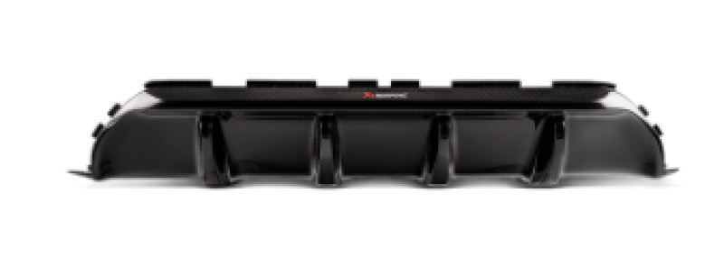 Akrapovic 18+ BMW M5 (F90) Rear Carbon Fiber Diffuser - High Gloss w/ Red/White Akrapovic Logo - Burkken Auto Parts