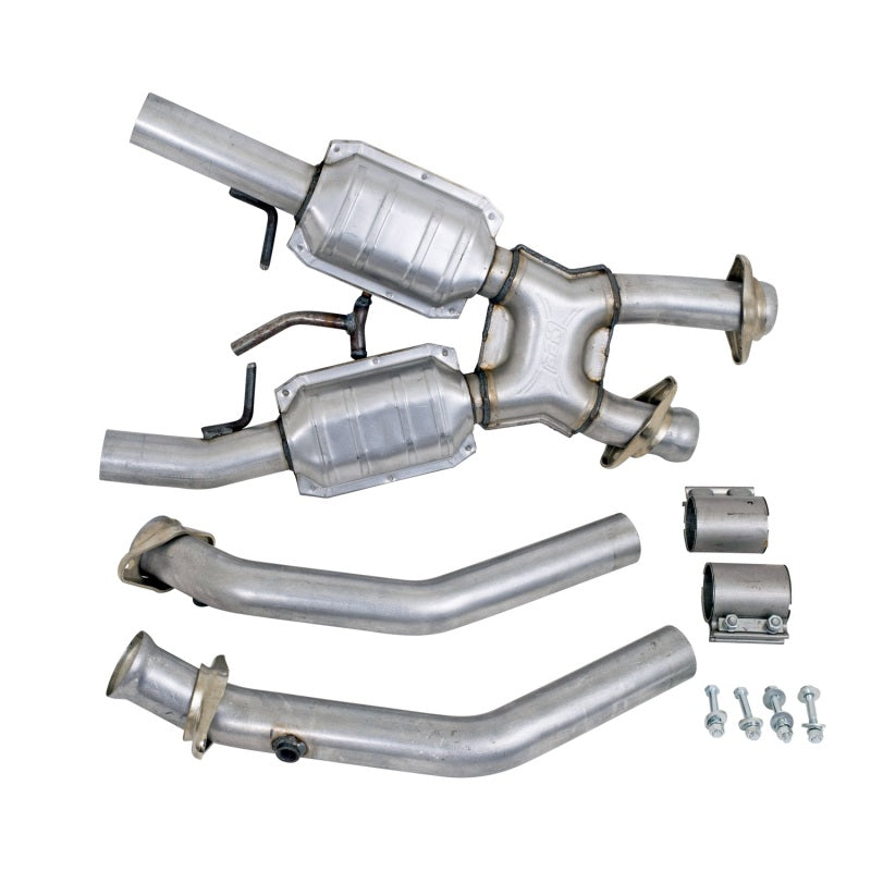 BBK 94-95 Mustang 5.0 High Flow X Pipe With Catalytic Converters - 2-1/2 - Burkken Auto Parts