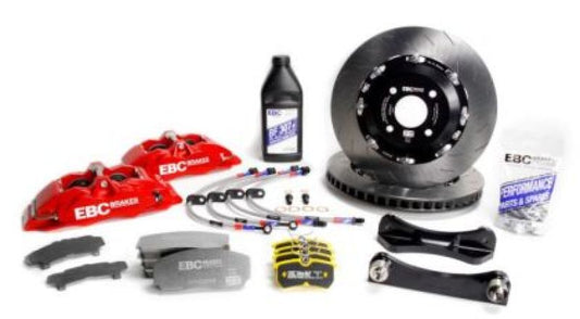 EBC Racing 01-13 Mini Cooper S R53/R56 1.6L Red Apollo-4 Calipers 330mm Rotors Front Big Brake Kit - Burkken Auto Parts