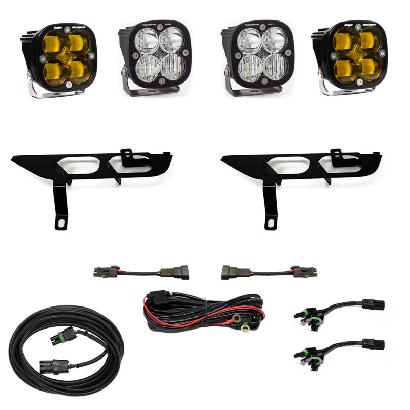 Baja Designs 2021+ Ford F150 Fog Pocket Kit SAE Amber Squadron Pro DC - Burkken Auto Parts