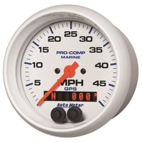 Autometer Marine White 3 3/8in 50MPH GPS Speedometer Gauge - Burkken Auto Parts