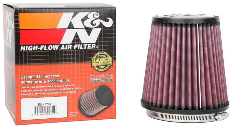 K&N Filter Universal Rubber Filter Round Tapered 4.5in  Flange 5.875in Base 4.5 inch Top 6in  Height - Burkken Auto Parts
