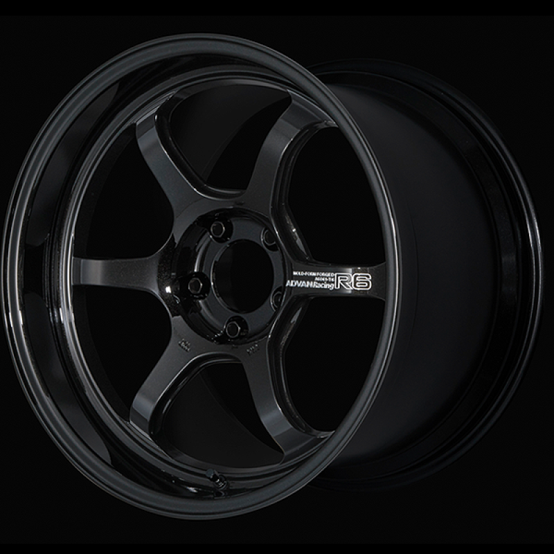 Advan R6 18x10.0 +24 5-114.3 Racing Titanium Black Wheel - Burkken Auto Parts