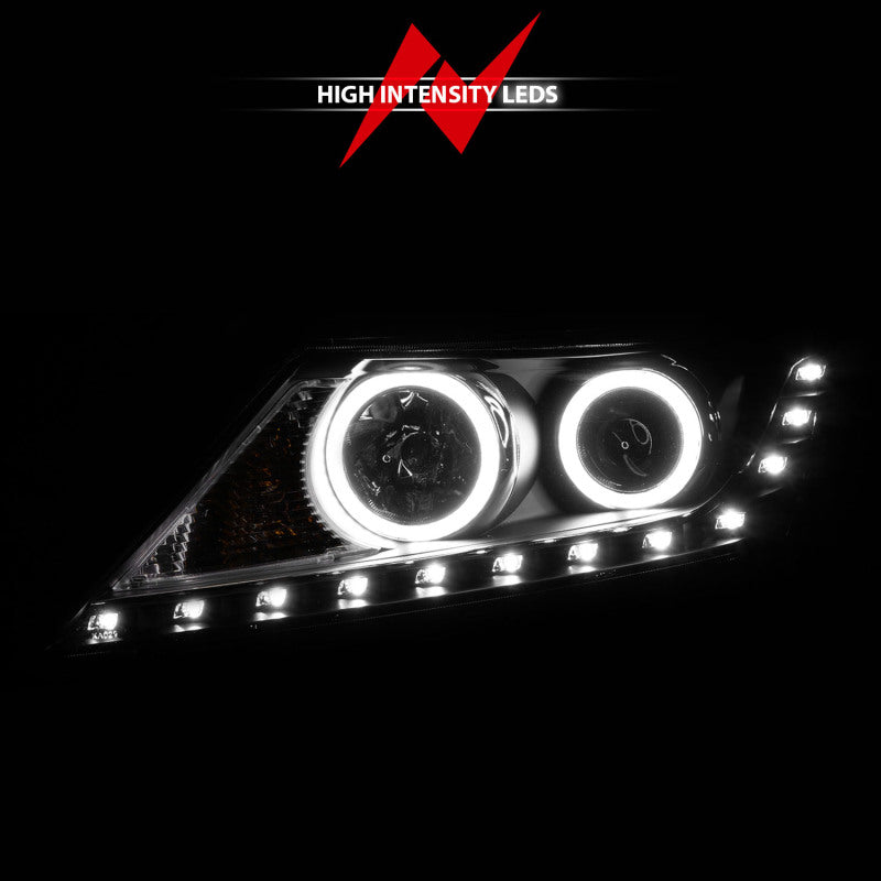 ANZO 2011-2013 Kia Sorento Projector Headlights w/ Halo Black (CCFL) - Burkken Auto Parts