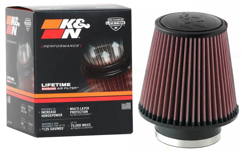 K&N Universal Clamp-On Air Filter 4in FLG / 6-1/2in B / 4-1/2in T / 6in H - Burkken Auto Parts