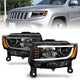 ANZO 2014-2015 Jeep Grand Cherokee Projector Headlights w/ Plank Style Design Black - Burkken Auto Parts