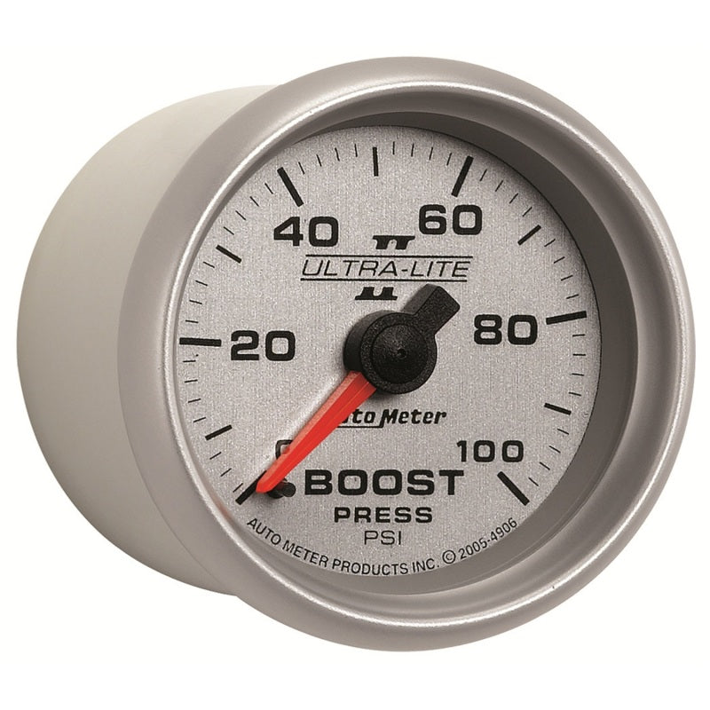 Autometer Ultra-Lite II 52mm 0-100 PSI Mechanical Boost Gauge - Burkken Auto Parts