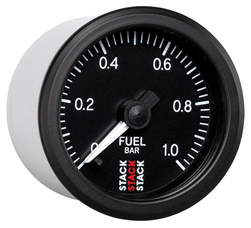 Autometer Stack 52mm 0-1 Bar M10 Male Pro Stepper Motor Fuel Pressure Gauge - Black - Burkken Auto Parts
