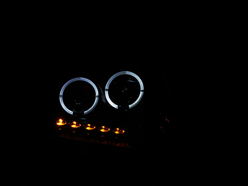 ANZO 2004-2008 Ford F-150 Projector Headlights w/ Halo and LED Black G2 - Burkken Auto Parts