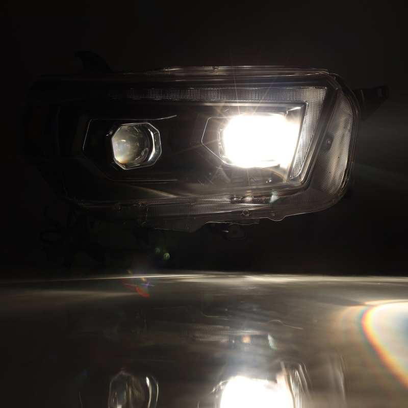 AlphaRex 10-13 Toyota 4Runner PRO-Series Projector Headlights Plank Style Black w/Seq Signal/DRL - Burkken Auto Parts