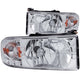 ANZO 1994-2001 Dodge Ram Crystal Headlights Chrome w/ LED - Burkken Auto Parts