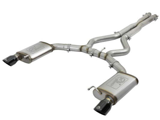 aFe MACHForce XP 3in 304 SS Cat-Back Exhausts w/ Black Tips 15-17 Ford Mustang GT V8-5.0L/V6-3.7L - Burkken Auto Parts