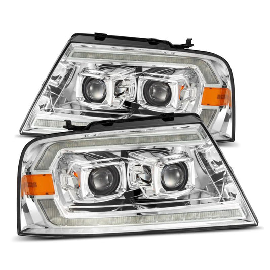 AlphaRex 04-08 Ford F150 PRO-Series Projector Headlights Black w/ Sequential Signal and DRL - Burkken Auto Parts