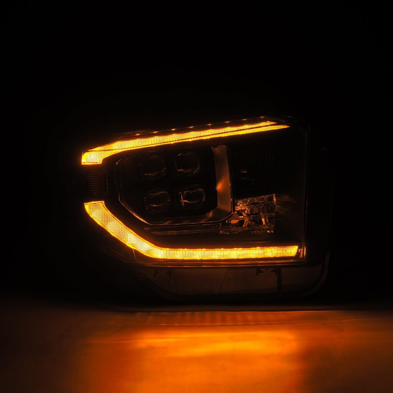 AlphaRex 14-21 Toyota Tundra NOVA-Series LED Proj Headlights Blk w/Actv Light & Seq. Sig + DRL - Burkken Auto Parts