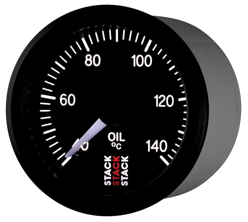 Autometer Stack 52mm 40-140 Deg C 1/8in NPTF Male Pro Stepper Motor Oil Temp Gauge - Black - Burkken Auto Parts