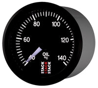 Autometer Stack 52mm 40-140 Deg C 1/8in NPTF Male Pro Stepper Motor Oil Temp Gauge - Black - Burkken Auto Parts
