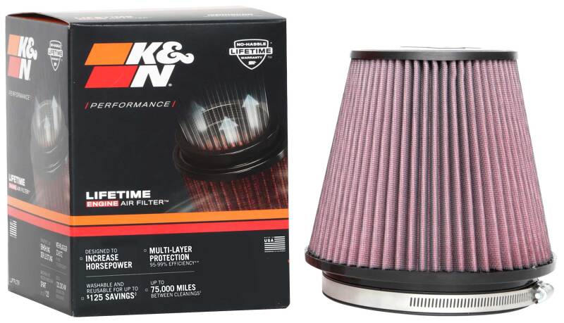 K&N Universal Clamp-On Air Filter 6in FLG / 7-1/2in B / 5in T / 6-1/2in H - Burkken Auto Parts