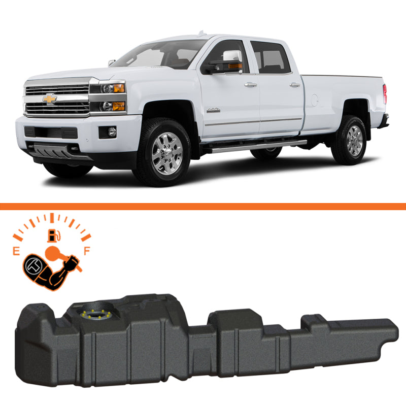 Titan Fuel Tanks 11-16 GM 2500/3500 Duramax Crew/Ext. Cab Long Bed 60 Gallon XXL Mid-Ship Fuel Tank - Burkken Auto Parts