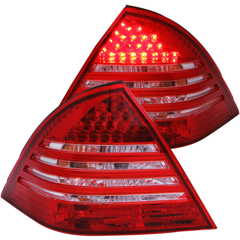 ANZO 2001-2004 Mercedes Benz C Class W203 Taillights Red/Smoke - Burkken Auto Parts