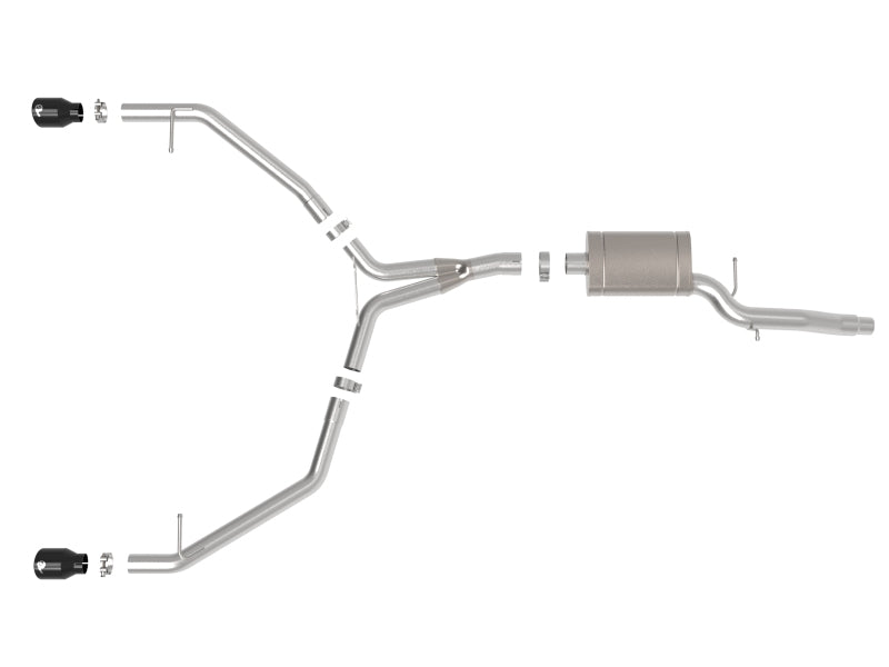 afe MACH Force-Xp 13-16 Audi Allroad L4 SS Axle-Back Exhaust w/ Black Tips - Burkken Auto Parts