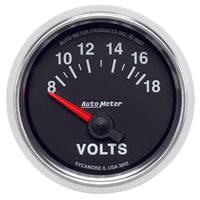 Autometer GS 52mm 8-18 Volts Short Sweep Electronic Voltmeter Gauge - Burkken Auto Parts