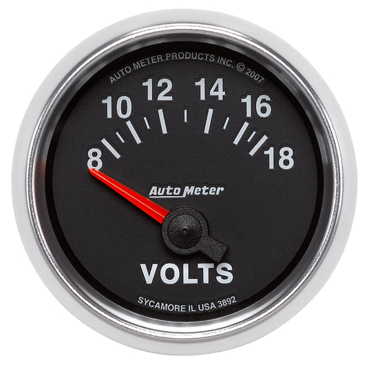 Autometer GS 52mm 8-18 Volts Short Sweep Electronic Voltmeter Gauge - Burkken Auto Parts