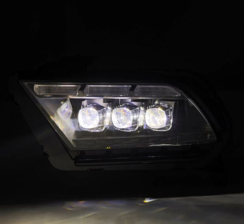 AlphaRex 10-12 Ford Mustang NOVA-Series LED Proj. Headlights Alpha-Blk w/Activ Lght & Seq.Sig SB DBL - Burkken Auto Parts