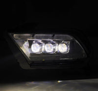 AlphaRex 10-12 Ford Mustang NOVA-Series LED Proj. Headlights Alpha-Blk w/Activ Lght & Seq.Sig SB DBL - Burkken Auto Parts