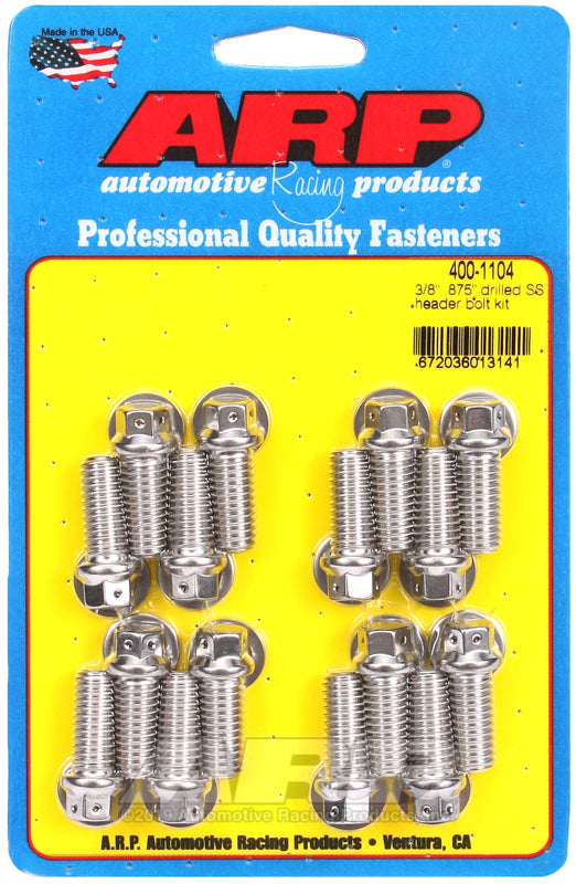 ARP 3/8 x .875 Drilled SS Header Bolt Kit - Burkken Auto Parts