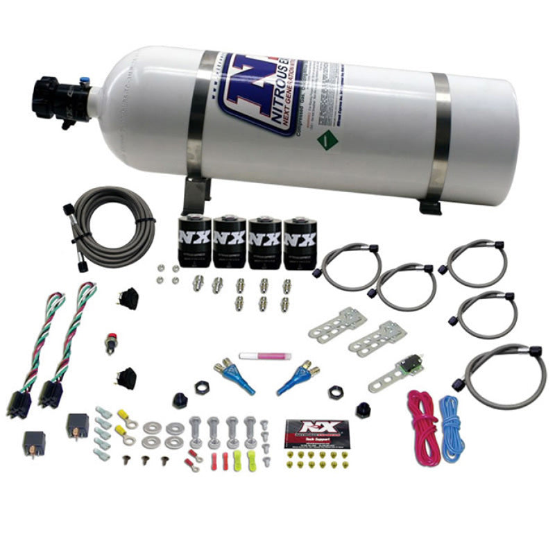 Nitrous Express GM EFI Dual Stage Nitrous Kit (50-150HP x 2) w/15lb Bottle - Burkken Auto Parts