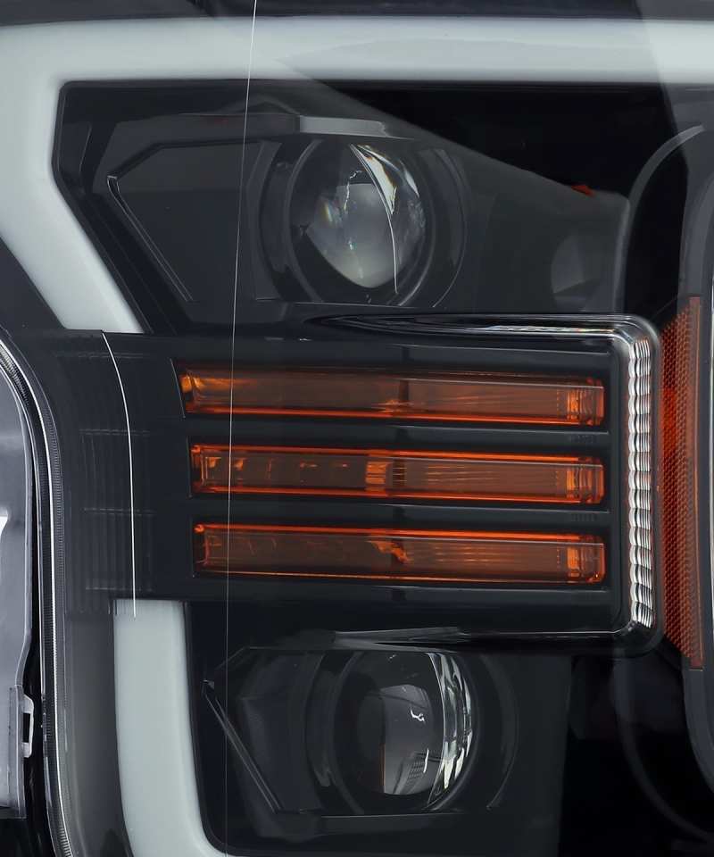 AlphaRex 18-20 Ford F-150 LUXX LED Proj Headlights Plank Style Jet Blk w/Activ Light/Seq Signal/DRL - Burkken Auto Parts