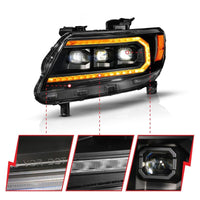 ANZO 15-22 Chevy Colorado Full LED Headlights w/ Initiation (Amber DRL) - Black - Burkken Auto Parts
