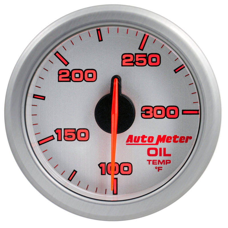 Autometer Airdrive 2-1/6in Oil Temp Gauge 100-300 Degrees F - Silver - Burkken Auto Parts
