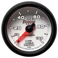 Autometer Phantom II 52.4mm Mechanical 0-100psi Oil Pressure Gauge - Burkken Auto Parts