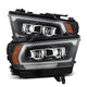 AlphaRex 19-22 Dodge Ram 1500 LUXX LED Proj Headlights Black w/Seq Activation Light/Seq Signal/DRL - Burkken Auto Parts