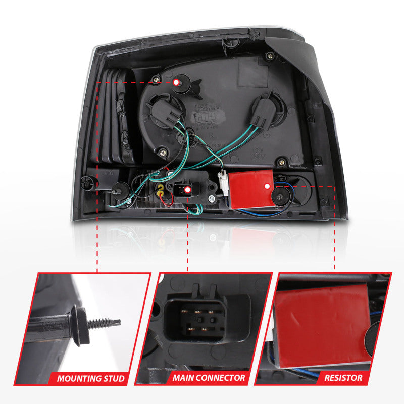 ANZO 2006-2008 Dodge Charger LED Taillights Black - Burkken Auto Parts
