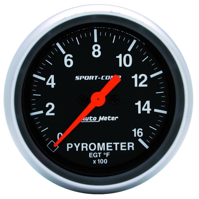 AutoMeter Gauge Pyrometer (Egt) 2-5/8in. 1600 Deg. F Digital Stepper Motor Sport-Comp - Burkken Auto Parts