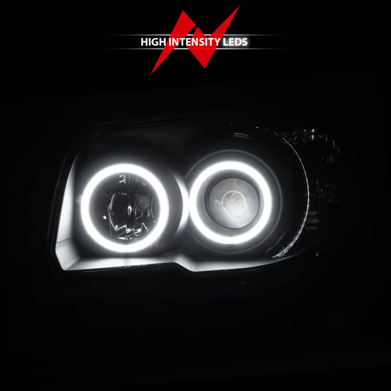 ANZO 2006-2009 Toyota 4Runner Projector Headlights w/ Halo Black - Burkken Auto Parts